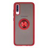 Samsung Galaxy A70 Kılıf Montreal Yüzüklü Silikon Kapak - Kırmızı