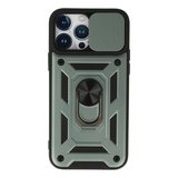 İphone 13 Pro Max Kılıf Pars Lens Yüzüklü Silikon - Yeşil