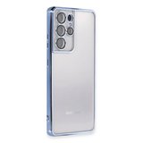Samsung Galaxy S21 Ultra Kılıf Razer Lensli Silikon - Açık Mavi
