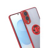 Samsung Galaxy S25 Edge Kılıf Montreal Yüzüklü Silikon Kapak - Kırmızı