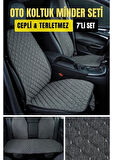 Toyota CHR 2022 Sonrası Terletmez Kaymaz Keten Oto Minder Kılıf Komple Set ( 7 Parça ) Gri