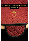 LAND ROVER VOUGE 2002-2012Terletmez Kaymaz Keten Oto Minder Kılıf Komple Set ( 7 Parça ) Kırmızı