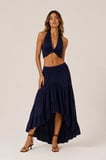 Asimetrik Kesim Boho Maxi Etek