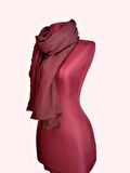 NEOWEAR Bambu Kraşlı Özel Dokulu Şal Bordo