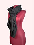 NEOWEAR Bambu Kraşlı Özel Dokulu Şal Siyah