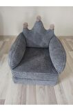 Nisababy Antrasit Gri Peluş Açılabilir Çocuk Oyun Koltuğu