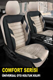 FORD TRANSIT CONNECT 2002-2013Uyumlu Oto Koltuk Kılıfı Comfort Serisi - Siyah-Bej
