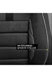 OPEL CORSA 2000-2006Uyumlu Oto Koltuk Kılıfı Sport Carbon Serisi - Siyah