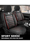 SKODA FABIA 2000-2007Uyumlu Oto Koltuk Kılıfı Sport Serisi Jakar - Kırmızı