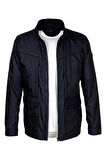 Erkek Baharlık Mont Lacivert Dik Yaka Rüzgar Ve Su Itici Slim Fit Mevsimlik NCS JEANS 4502