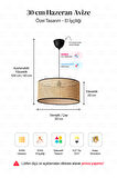 Hazeran Avize 30cm- Iskandinav, Modern, Bohem, Rattan Avize, Aydınlatma
