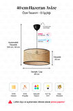 Hazeran Avize 40cm- Iskandinav, Modern, Bohem, Rattan Avize, Aydınlatma