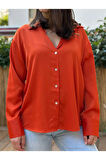 Turuncu Saten Gömlek