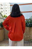 Turuncu Saten Gömlek