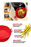 3'lü Airfryer Silikon 7 Gözlü Hava Firitözü Muffin Çörek Kek Kalıbı Yanmaz Yapışmaz