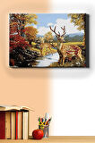 Sayılarla Boyama Seti Kasnaklı Ceylan Ailesi 40 X 50 Cm