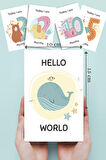 İngilizce Yenidoğan Bebek Aylık Fotoğraf Çekim Anı Kartı Baby Girl Hello World Milestone Cards