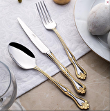 Nehir lalezar altın yemek bıçak 12 li yemek bıçağı gold