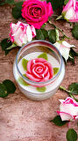 Nefha Candle HEDİYELİK  Gül Dekorlu Soya Wax Mum ( 10 FARKLI Koku Seçeneği Açıklamada )