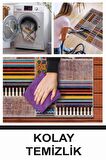 Nefie Patchwork Desenli Pamuk Tabanlı Yıkanabilen Kaydırmaz Antibakteriyel Salon Halısı
