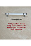160mm Nehir Model Mobilya Mutfak Çekmece Dolap Dolabı Kulpu Kulbu Kulpları 4 Adet Beyaz