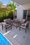 NEOKAS Bahce Mobilyası, Modern Balkon Mobilyası, Kafe Oturma Takımı, Teras Koltugu, 1+1+2+3+M
