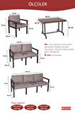 NEOKAS Bahce Mobilyası, Modern Balkon Mobilyası, Kafe Oturma Takımı, Teras Koltugu, 1+1+2+M