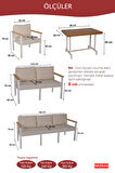 NEOKAS  Balkon Mobilyası, Bahçe Takımı, Kafe Koltuğu, Bekleme Alanı Koltuğu, 1 +1 + 2 + 3 + Masa