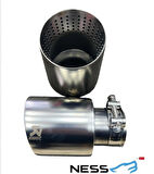 AKRAPOVİC 100 MM İÇİ DELİKLİ KROM İTHAL  TEKLİ EGZOZ UCU (2 ADET)
