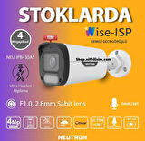 Neutron NEU-IPB430AS 4mp 2.8mm Sabit Lens  Dahili Sesli Gece Renkli COLORHUNTER Wise-ISP Onvif H.265+ IR Bullet IP Kamera