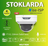 Neutron NEU-IPD430AS 4mp 2.8mm Sabit Lens Dahili Sesli Gece Renkli COLORHUNTER Wise-ISP Onvif H.265+ IP Dome Kamera