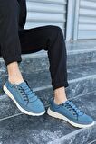 Nevada Erkek Mavi Garantili Rahat Esnek Hafif Taban Günlük Keten Sneaker Ayakkabı NEVADA-5294