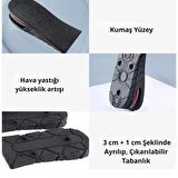 Hava Yastıklı 4,5 ve 3 cm Boy Uzatan , Gizli Topuk Yükselten Siyah Ayakkabı Tabanlığı, Boy Uzatan Tabanlık( 2 Parçalı)