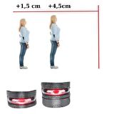 Hava Yastıklı 4,5 ve 3 cm Boy Uzatan , Gizli Topuk Yükselten Siyah Ayakkabı Tabanlığı, Boy Uzatan Tabanlık( 2 Parçalı)