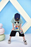 Erkek Çocuk Mickey Mouse Baskılı Şortlu Alt Üst Takım
