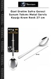 Özel Üretim Sofra Gereci Sunum Takımı Metal Servis Kaşığı Krom Renk 27 cm