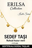 Sertifikalı Gold Sedef Taşı Şans Charm Kolye - Işıltı Serisi