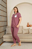 Büyük Beden %100 Pamuk Düğmeli Kadın Pijama Takımı – Rahat ve Şık Gömlek Pijama Tasarımı 