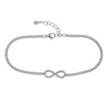 Sonsuzluk Model 925 Ayar Gümüş İnce Suyolu Kadın Bileklik