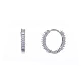 18 mm Halka Baget Taşlı 925 Ayar Gümüş Kadın Küpe