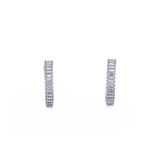 18 mm Halka Baget Taşlı 925 Ayar Gümüş Kadın Küpe