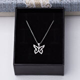 Kelebek Zirkon Taşlı Model-2 925 Ayar Gümüş Kadın Kolye