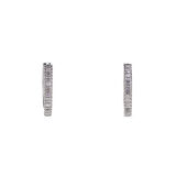 3 mm Baget Taşlı 925 Ayar Gümüş 20 mm Kadın Halka Küpe