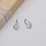 Tektaş Model 925 Ayar Gümüş Zirkon Taşlı Kadın Halka Küpe