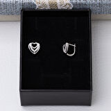 Kalp Model-3 925 Ayar Gümüş Zirkon Taşlı Kadın Küpe 