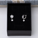 Çiçek Model-4 925 Ayar Gümüş Zirkon Taşlı Kadın Küpe