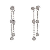 2'li Sallantılı 925 Ayar Gümüş Zirkon Taşlı Kadın Çivili Küpe