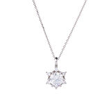 7 mm Zirkon Taşlı Lotus-Çiçek Model 925 Ayar Gümüş Üçlü Kadın Takı Seti