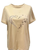 Leopar Desenli ve Kalp Baskılı Tasarım T-Shirt