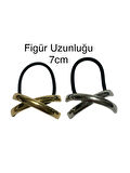 Metal Görünümlü Çapraz Figürlü Lastikli Toka-Gümüş
